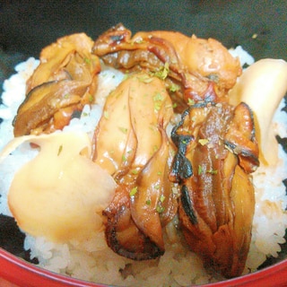 牡蠣の醤油煮丼